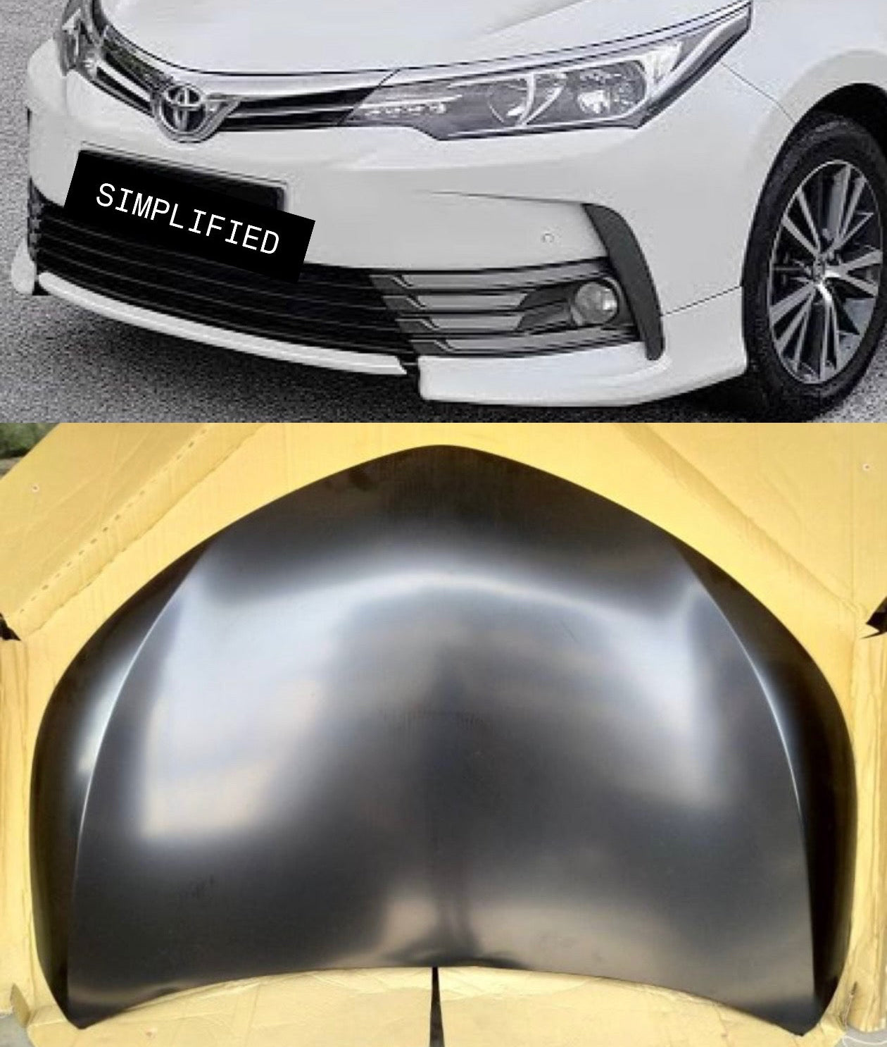Corolla Altis Type 3/4 2014-19 
Bonnet Hood | OEM Grade | Brand New